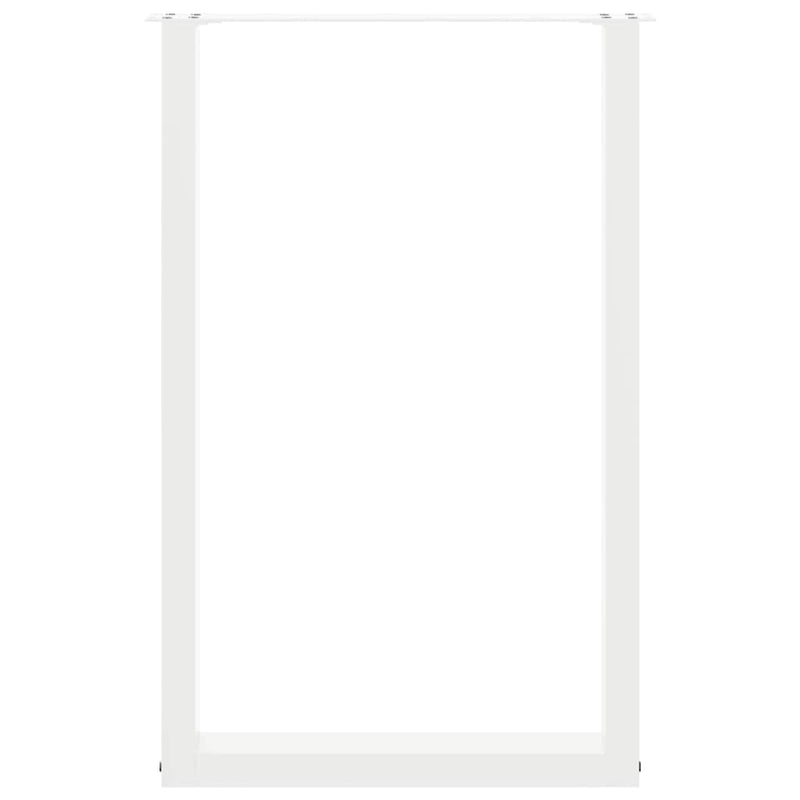 vidaXL 2 db U alakú bárasztalláb fehér 60x(90-91) cm acél