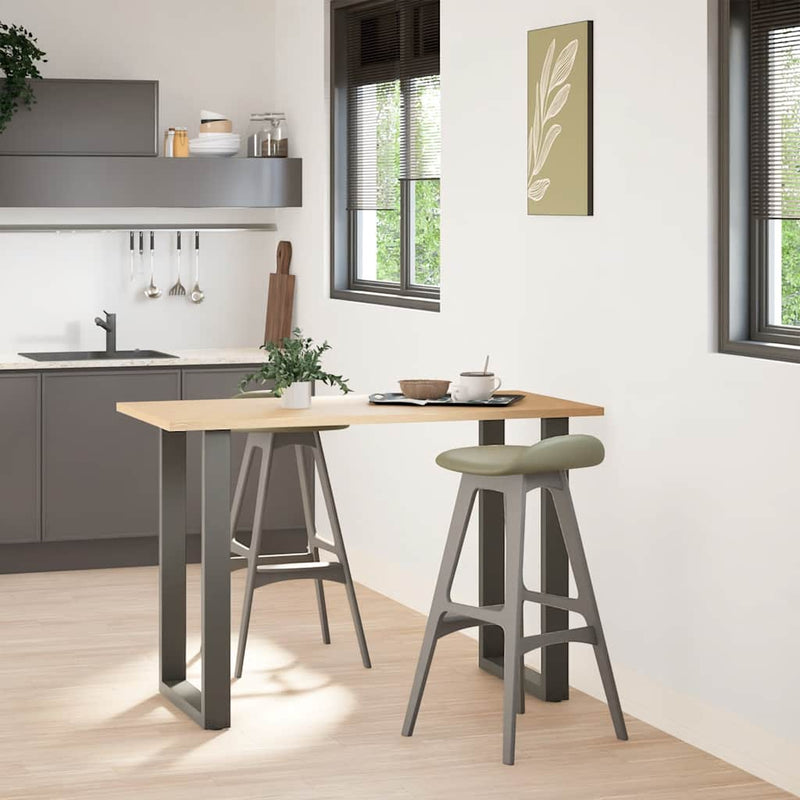 vidaXL 2 db antracitszürke, U alakú acél bárasztalláb 60x(90-91) cm