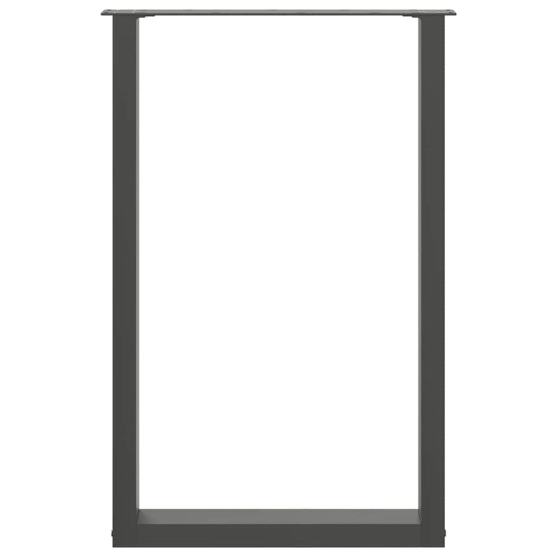 vidaXL 2 db antracitszürke, U alakú acél bárasztalláb 60x(90-91) cm