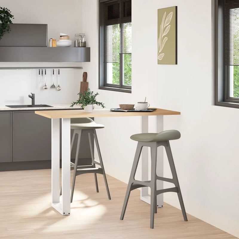 vidaXL 2 db U alakú bárasztalláb fehér 50x(100-101) cm acél