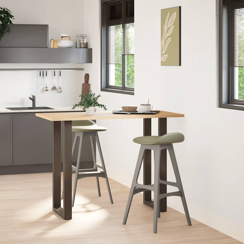 vidaXL 2 db U alakú bárasztalláb natúr acélból 50x(100-101) cm