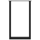 vidaXL 2 db U alakú bárasztalláb, fekete, 60 x (100-101) cm, acél