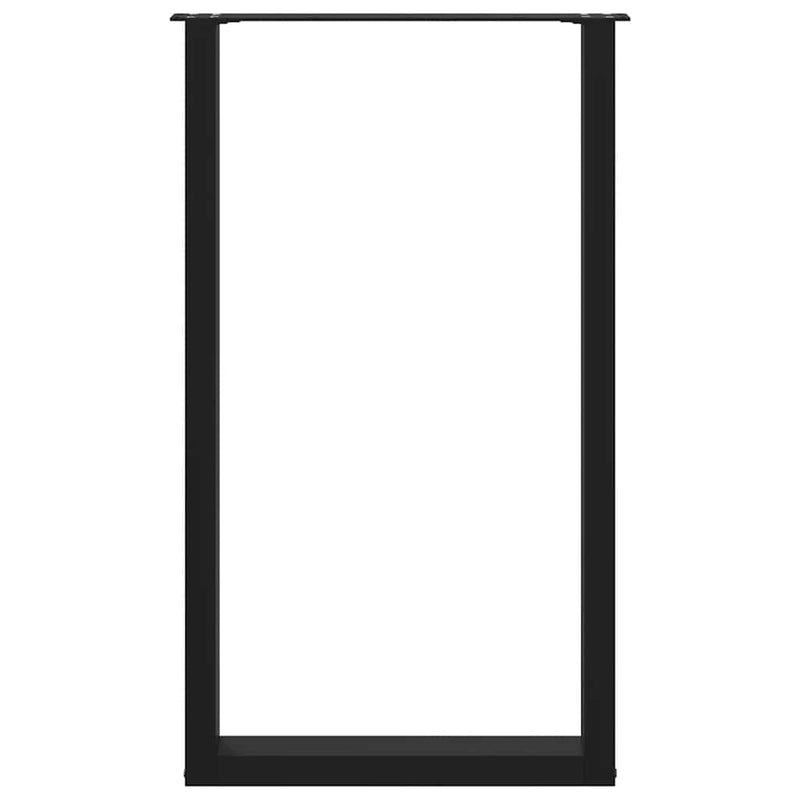 vidaXL 2 db U alakú bárasztalláb, fekete, 60 x (100-101) cm, acél