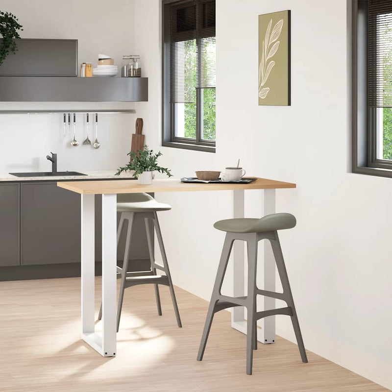 vidaXL 2 db U alakú bárasztalláb fehér 60x(100-101) cm acél