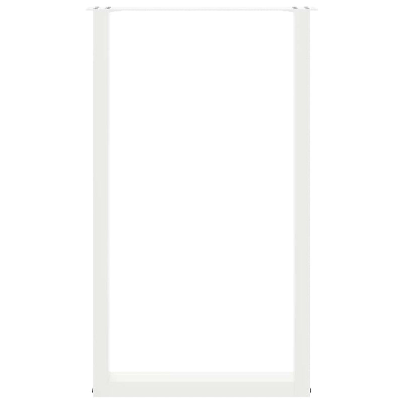 vidaXL 2 db U alakú bárasztalláb fehér 60x(100-101) cm acél