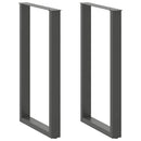 vidaXL 2 db antracitszürke, U alakú acél bárasztalláb 60 x (100-101) cm