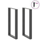 vidaXL 2 db antracitszürke, U alakú acél bárasztalláb 60 x (100-101) cm