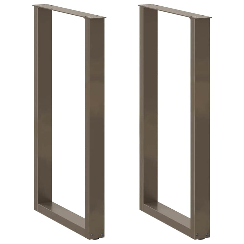 vidaXL 2 db U alakú bárasztalláb natúr acélból 60x(100-101) cm