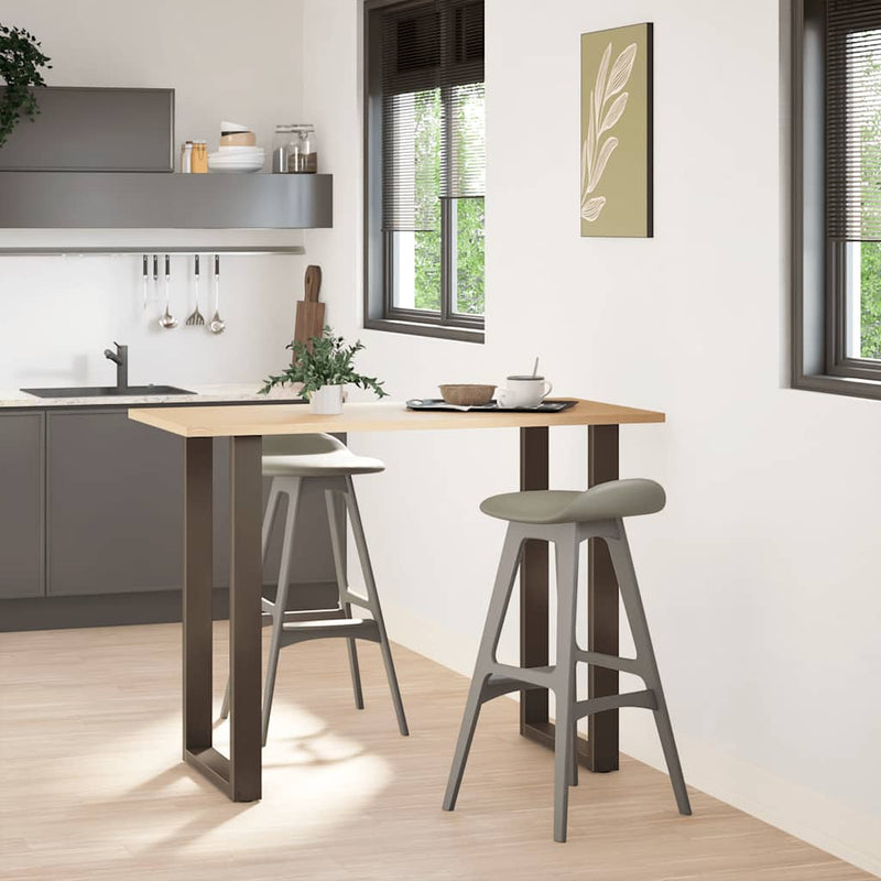 vidaXL 2 db U alakú bárasztalláb natúr acélból 60x(100-101) cm