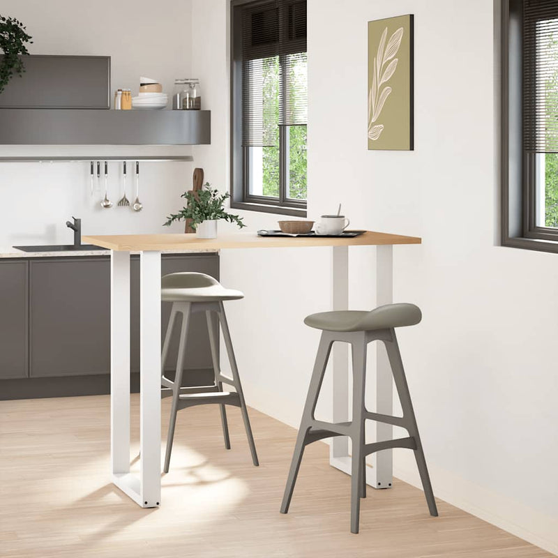 vidaXL 2 db U alakú bárasztalláb, fehér, 60 x (110-111) cm, acél