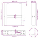 vidaXL 2 db fekete acél dohányzóasztal láb 30 x (30-31) cm