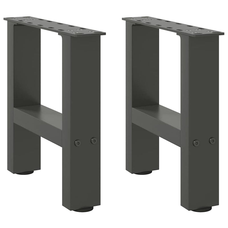 vidaXL 2 db antracitszürke acél dohányzóasztal láb 30x(30-31) cm