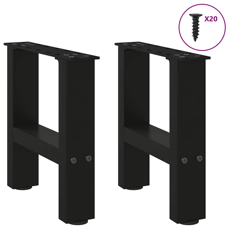 vidaXL 2 db fekete acél dohányzóasztal láb 40 x (30-31) cm