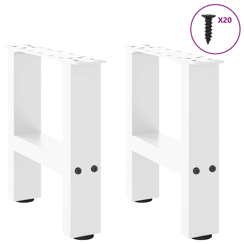 vidaXL 2 db fehér dohányzóasztal láb 40 x (30-31) cm acél