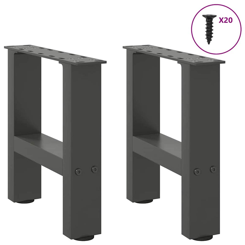 vidaXL 2 db antracitszürke acél dohányzóasztal láb 40x(30-31) cm