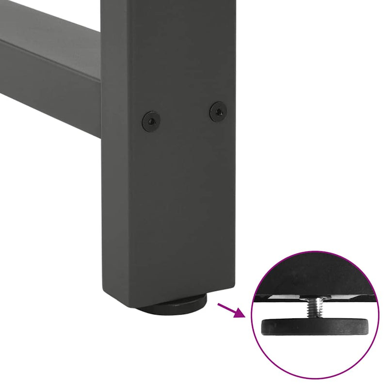 vidaXL 2 db antracitszürke acél dohányzóasztal láb 40x(30-31) cm