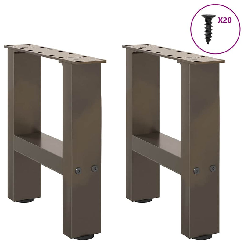 vidaXL 2 db natúr acél dohányzóasztal láb 40 x (30-31) cm acél