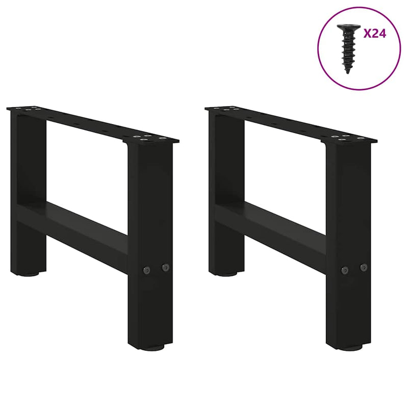 vidaXL 2 db fekete acél dohányzóasztal láb 50 x (30-31) cm