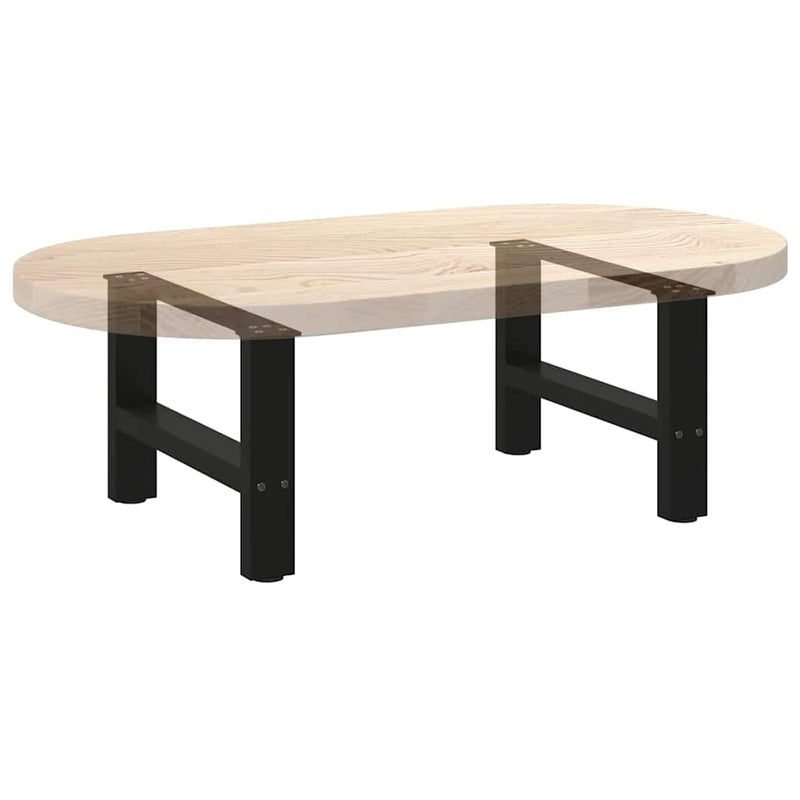 vidaXL 2 db fekete acél dohányzóasztal láb 50 x (30-31) cm