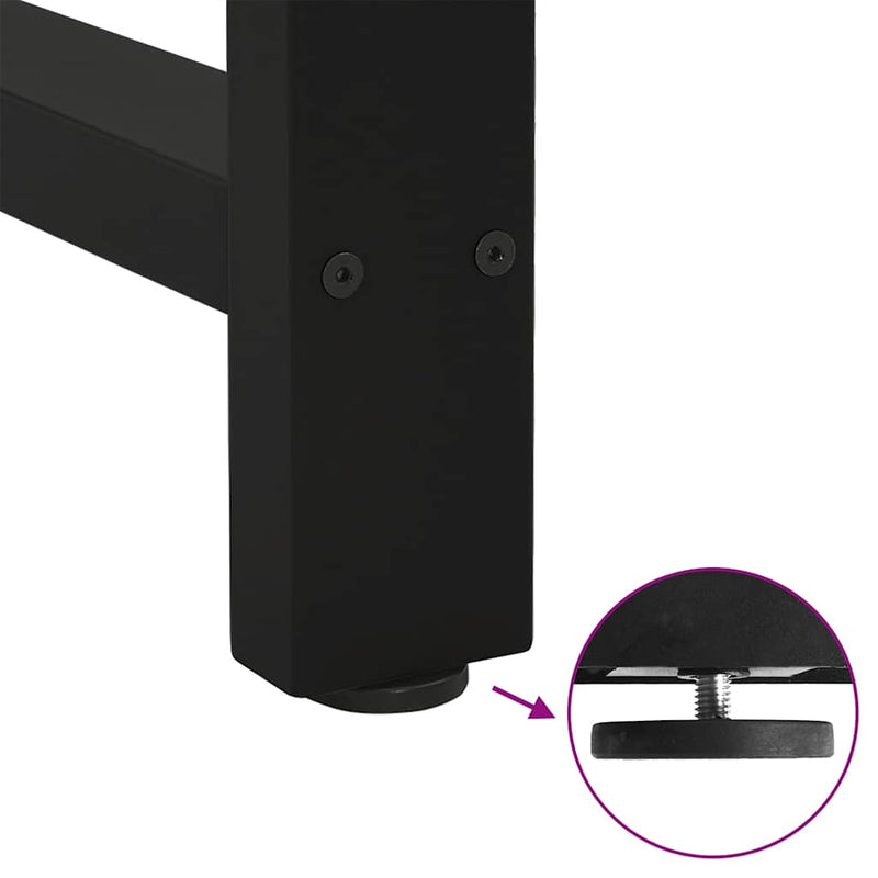 vidaXL 2 db fekete acél dohányzóasztal láb 50 x (30-31) cm