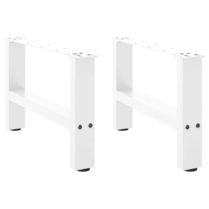 vidaXL 2 db fehér dohányzóasztal láb 50 x (30-31) cm acél