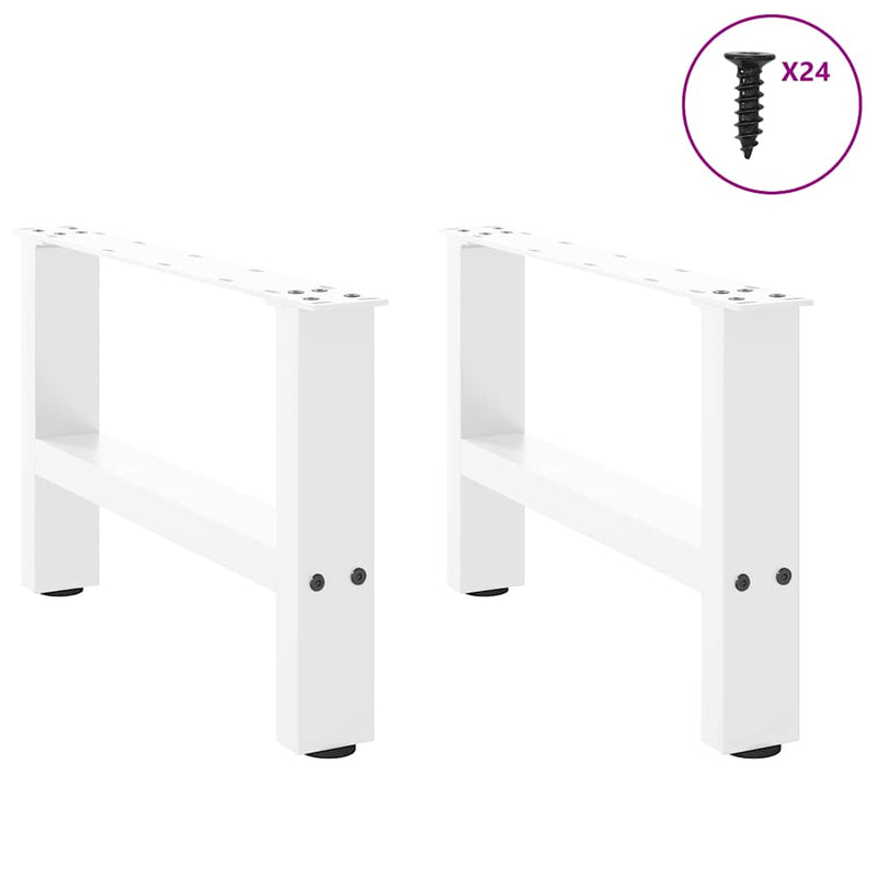 vidaXL 2 db fehér dohányzóasztal láb 50 x (30-31) cm acél