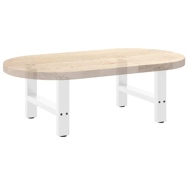 vidaXL 2 db fehér dohányzóasztal láb 50 x (30-31) cm acél