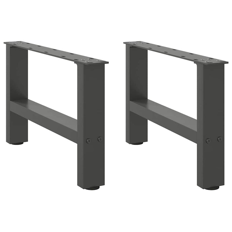 vidaXL 2 db antracitszürke acél dohányzóasztal láb 50x(30-31) cm