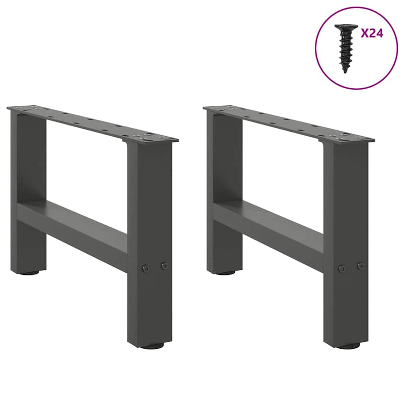 vidaXL 2 db antracitszürke acél dohányzóasztal láb 50x(30-31) cm
