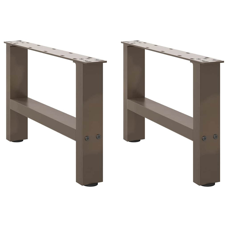 vidaXL 2 db natúr acél dohányzóasztal láb 50 x (30-31) cm acél