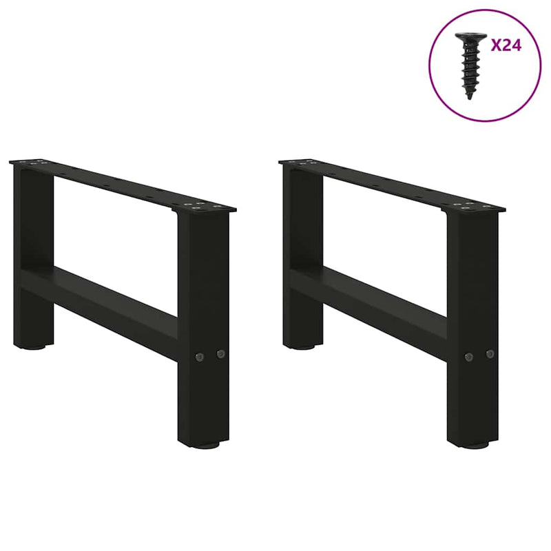 vidaXL 2 db fekete acél dohányzóasztal láb 60 x (30-31) cm