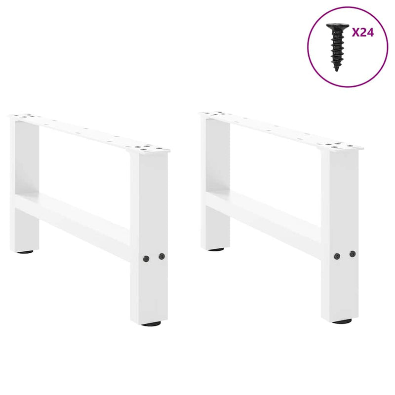 vidaXL 2 db fehér dohányzóasztal láb 60 x (30-31) cm acél