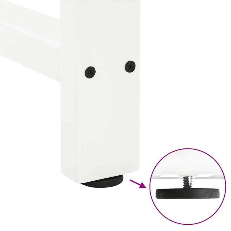 vidaXL 2 db fehér dohányzóasztal láb 60 x (30-31) cm acél