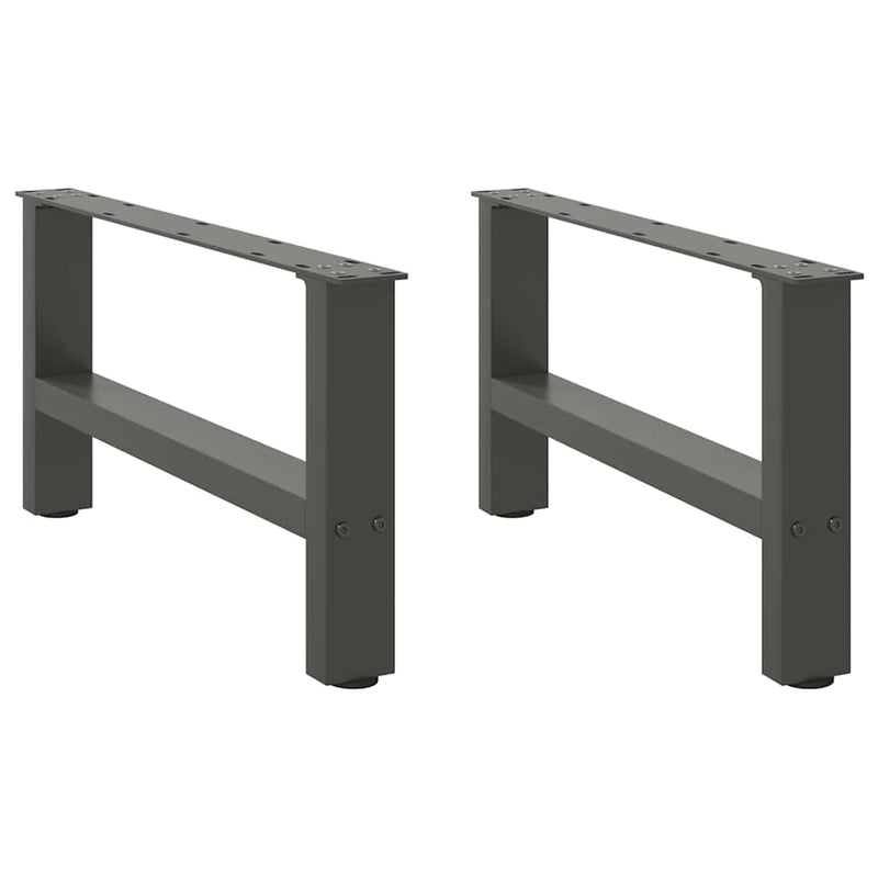 vidaXL 2 db antracitszürke acél dohányzóasztal láb 60 x (30-31) cm
