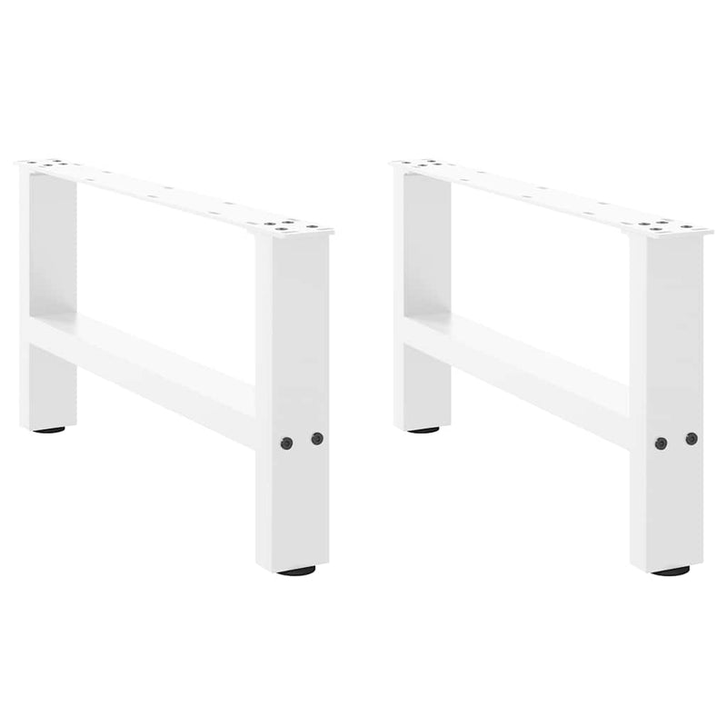 vidaXL 2 db fehér dohányzóasztal láb 70 x (30-31) cm acél