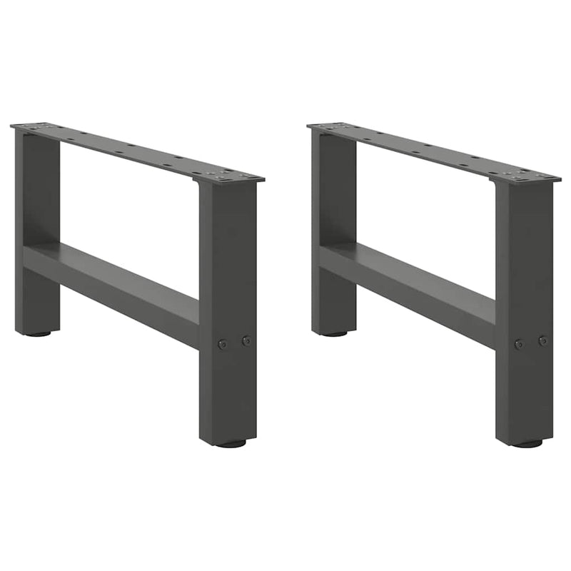 vidaXL 2 db antracitszürke acél dohányzóasztal láb 70 x (30-31) cm