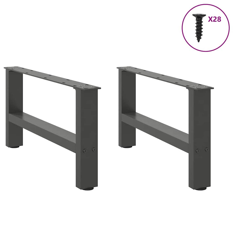vidaXL 2 db antracitszürke acél dohányzóasztal láb 70 x (30-31) cm