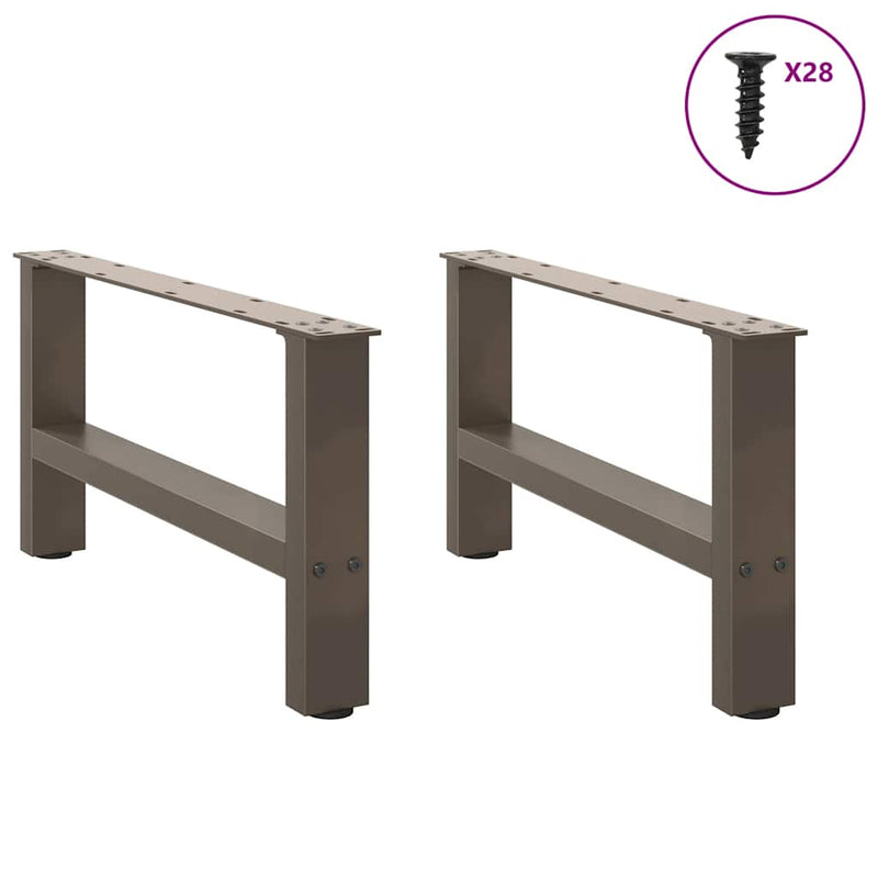 vidaXL 2 db natúr acél dohányzóasztal láb 70 x (30-31) cm acél