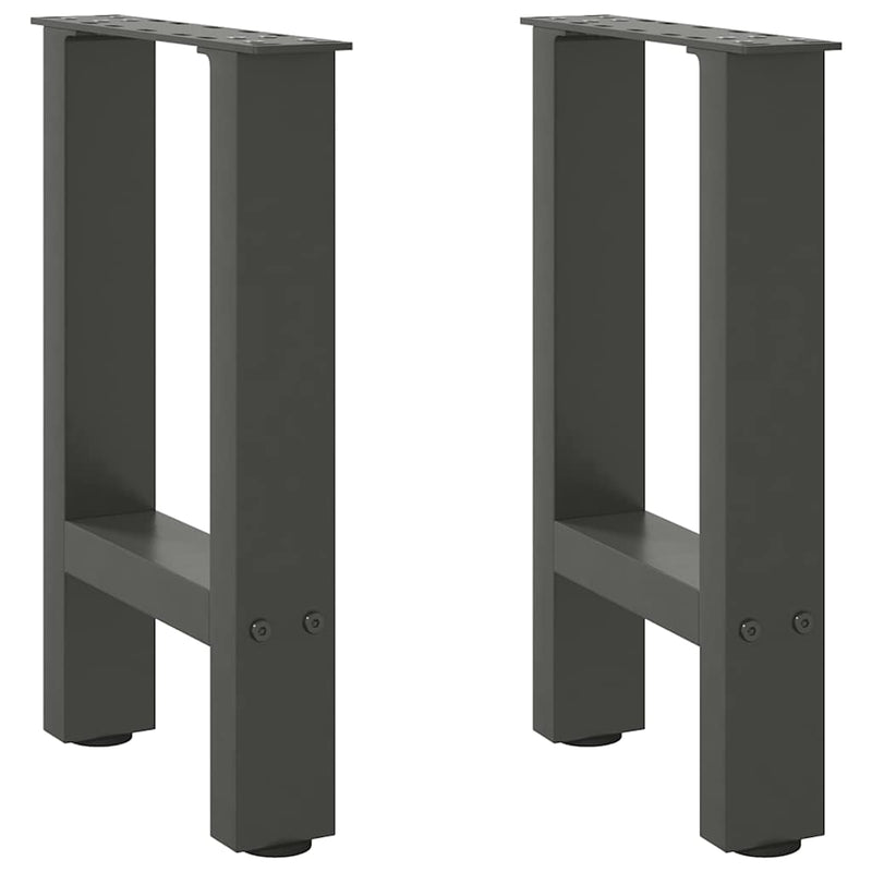 vidaXL 2 db antracitszürke acél dohányzóasztal láb 28 x (42-43) cm