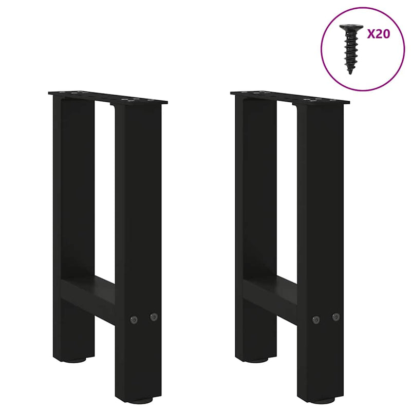 vidaXL 2 db fekete acél dohányzóasztal láb 38 x (42-43) cm