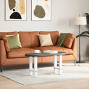 vidaXL 2 db fehér dohányzóasztal láb 38 x (42-43) cm acél