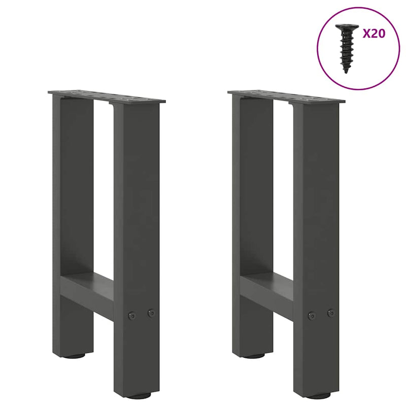 vidaXL 2 db antracitszürke acél dohányzóasztal láb 38x(42-43) cm