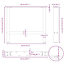 vidaXL 2 db natúr acél dohányzóasztal láb 50 x (42-43) cm acél