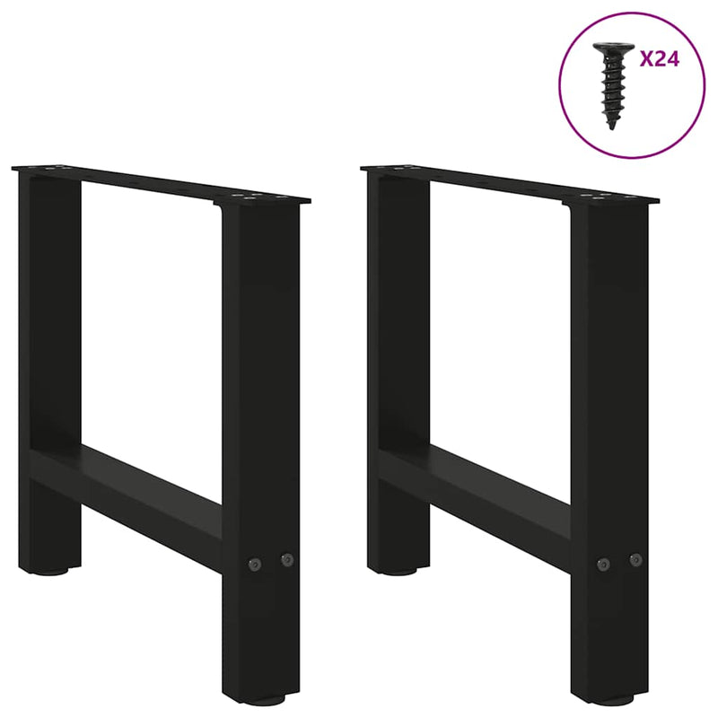 vidaXL 2 db fekete acél dohányzóasztal láb 60 x (42-43) cm
