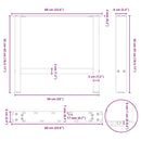 vidaXL 2 db fekete acél dohányzóasztal láb 60 x (42-43) cm