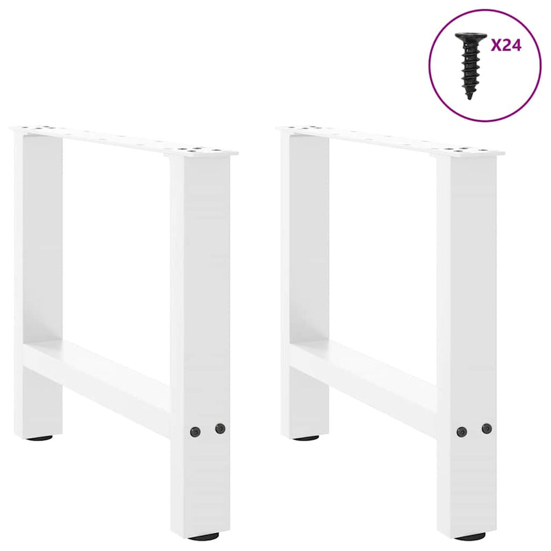 vidaXL 2 db fehér dohányzóasztal láb 60 x (42-43) cm acél