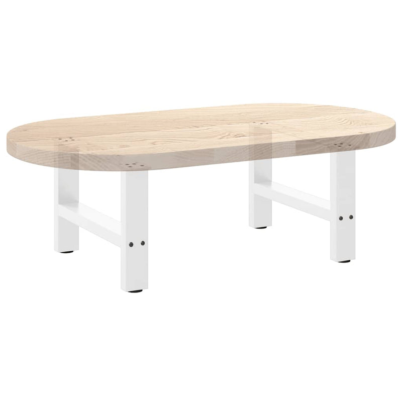 vidaXL 2 db fehér dohányzóasztal láb 60 x (42-43) cm acél