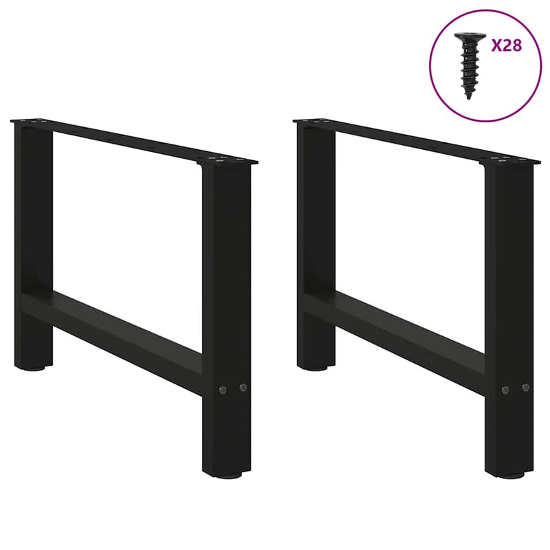 vidaXL 2 db fekete acél dohányzóasztal láb 70 x (42-43) cm