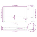 vidaXL 2 db fekete acél dohányzóasztal láb 70 x (42-43) cm