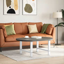 vidaXL 2 db fehér dohányzóasztal láb 70 x (42-43) cm acél